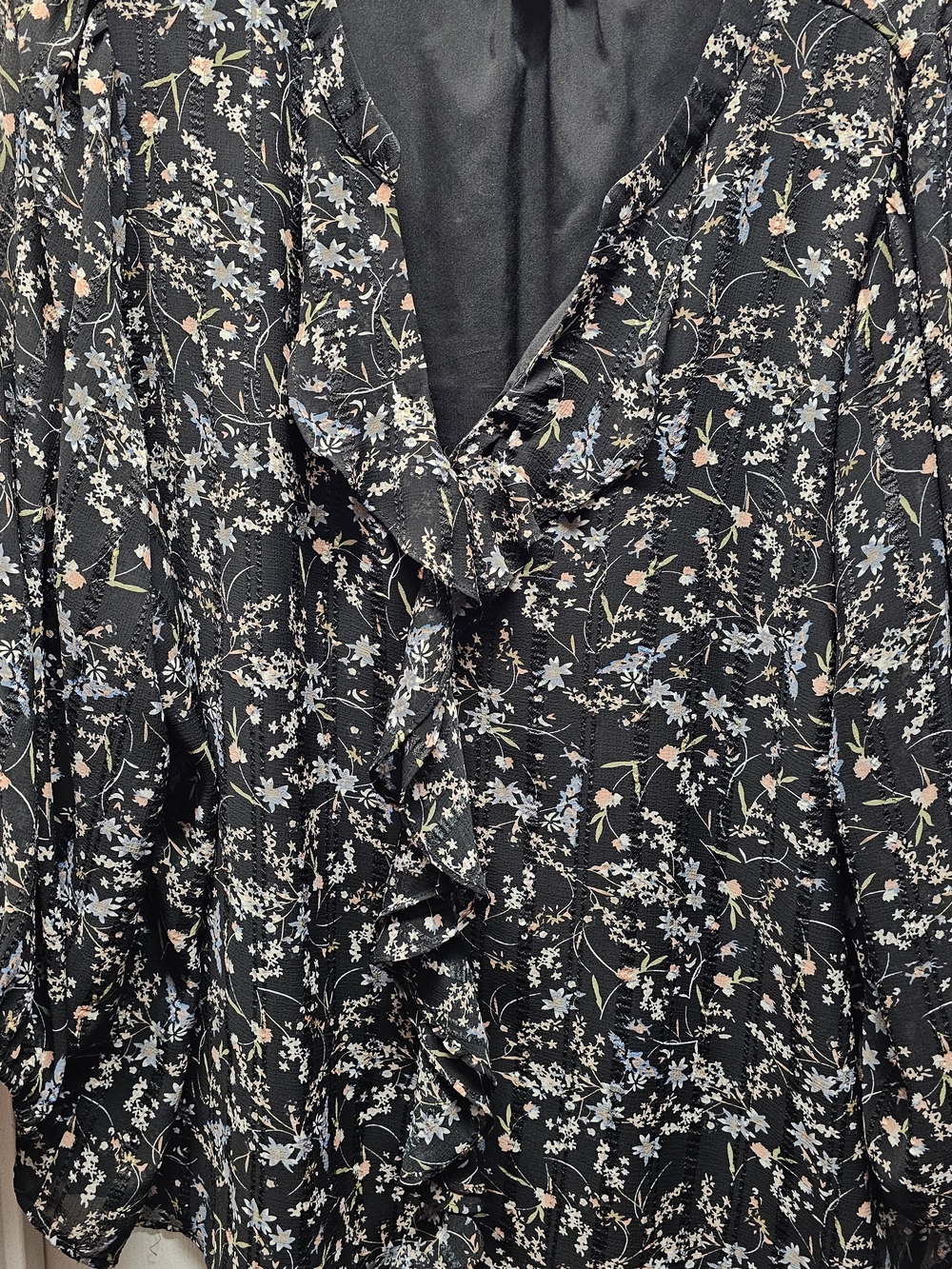 Skies Are Blue Black Floral Midi Skirt